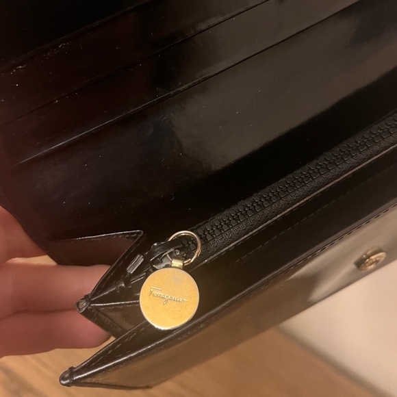 Salvatore Ferragamo Vintage Leather Wallet Gangini Black - Picture 10 of 13